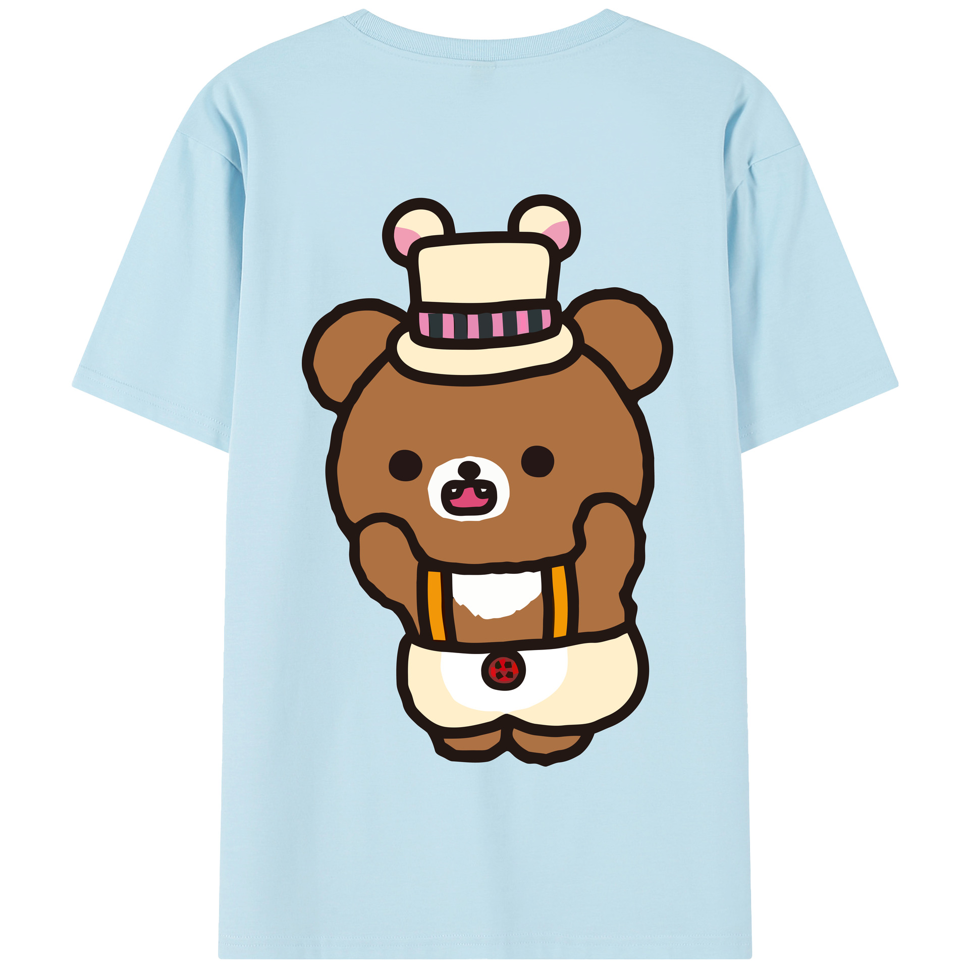 （画像用） リラックマ リラックマ キイロイトリ Rilakkuma Korilakkuma Kiiroitori 綿100％半袖Tシャツ（背面プリント）